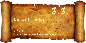 Bassa Bianka névjegykártya